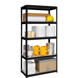 Метален стелаж STAR 180x90x40 см, до 350 кг на рафт - черен