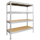 Метален стелаж Carmen CR-1024 - 168x160x40 см, до 600 кг на рафт - цинк