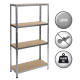 Метален стелаж Carmen CR-1024 - 180x90x40 см, до 600 кг на рафт - цинк